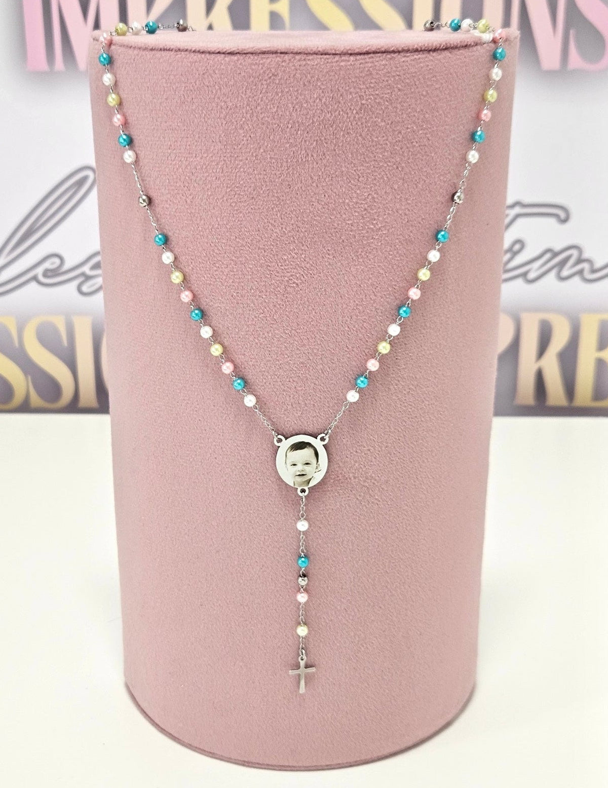 Rainbow Rosary Beads Silver Style