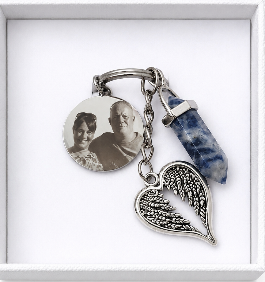 Lapiz Lazuli Crystal Angel Keyring