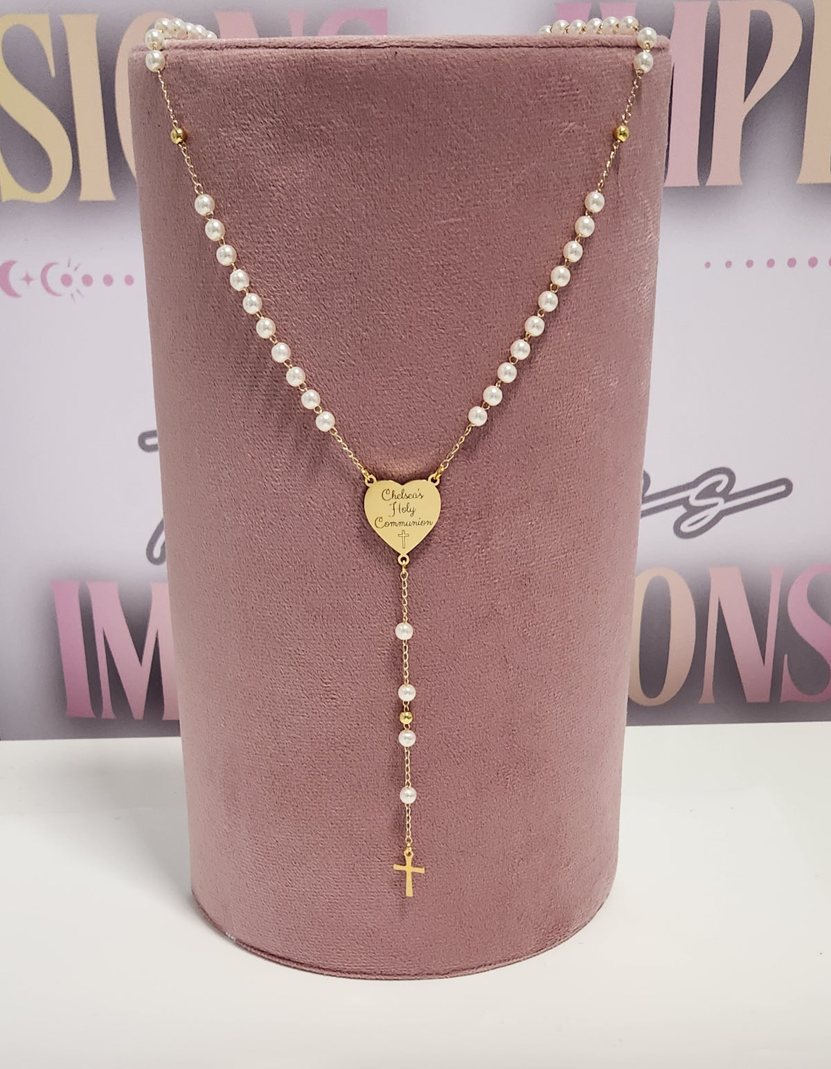 Gold Pearl Style Rosary Beads