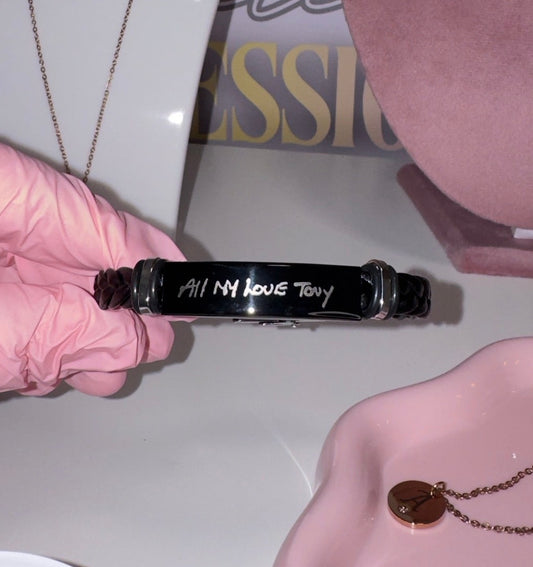 Men's Stainless Steel Cord and Leather Bracelet