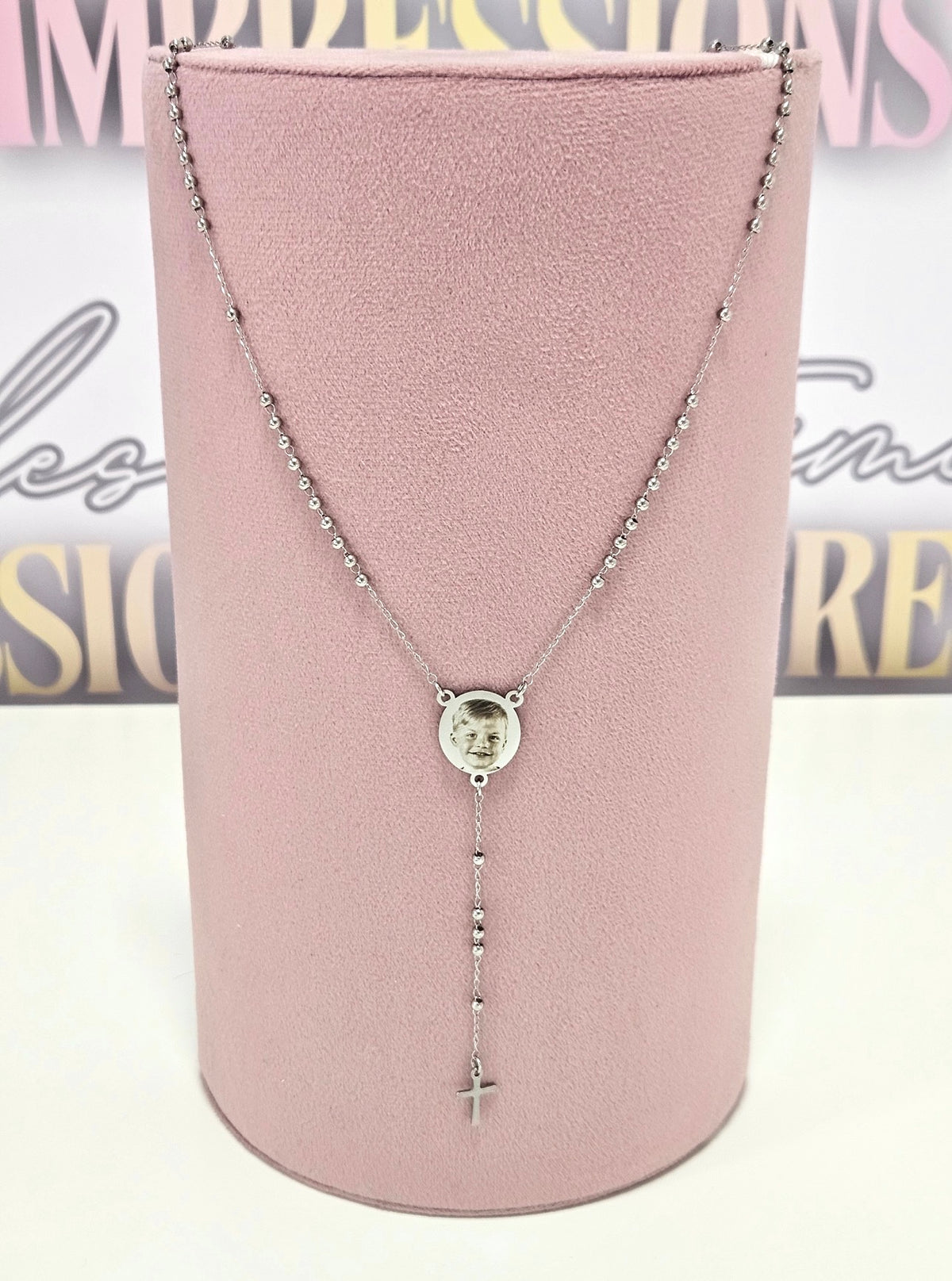 Silver Beaded Rosary Beads