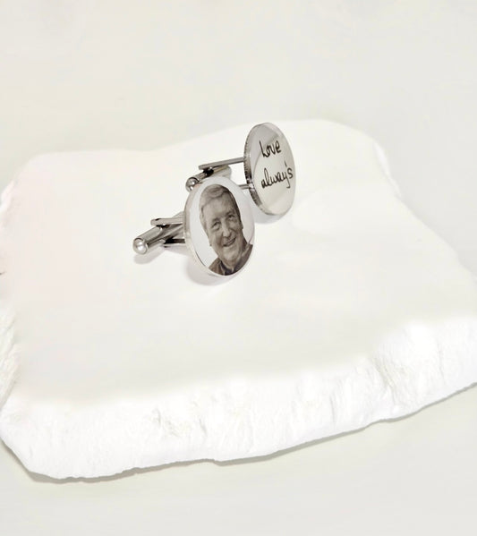 Silver Circle Cuff Links