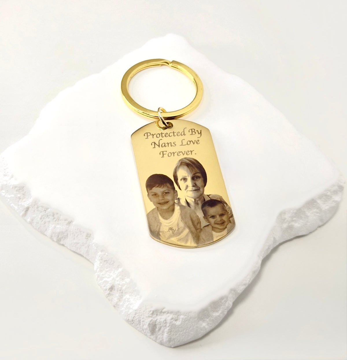 Large Gold Tag Keyring