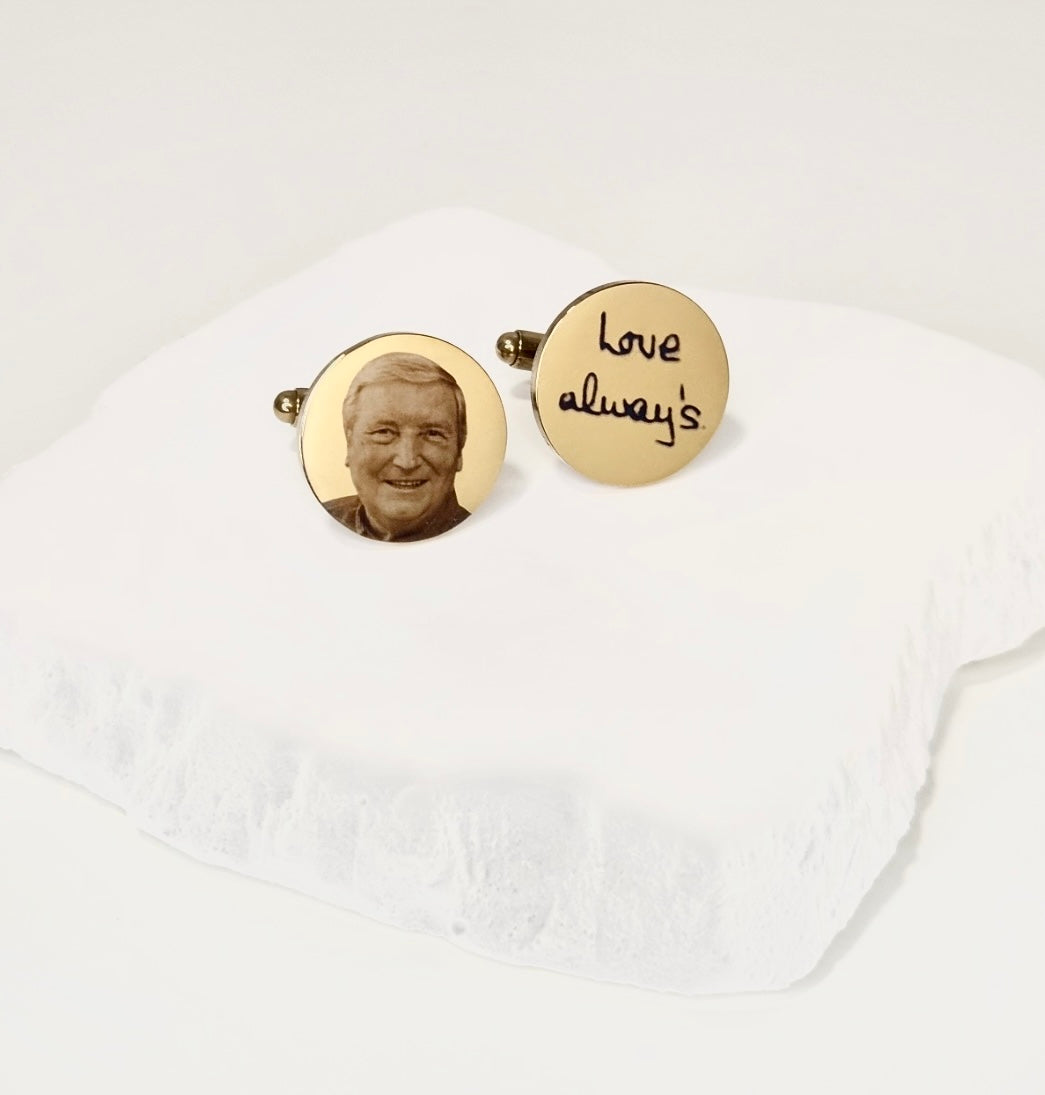 Gold Circle Cuff Links