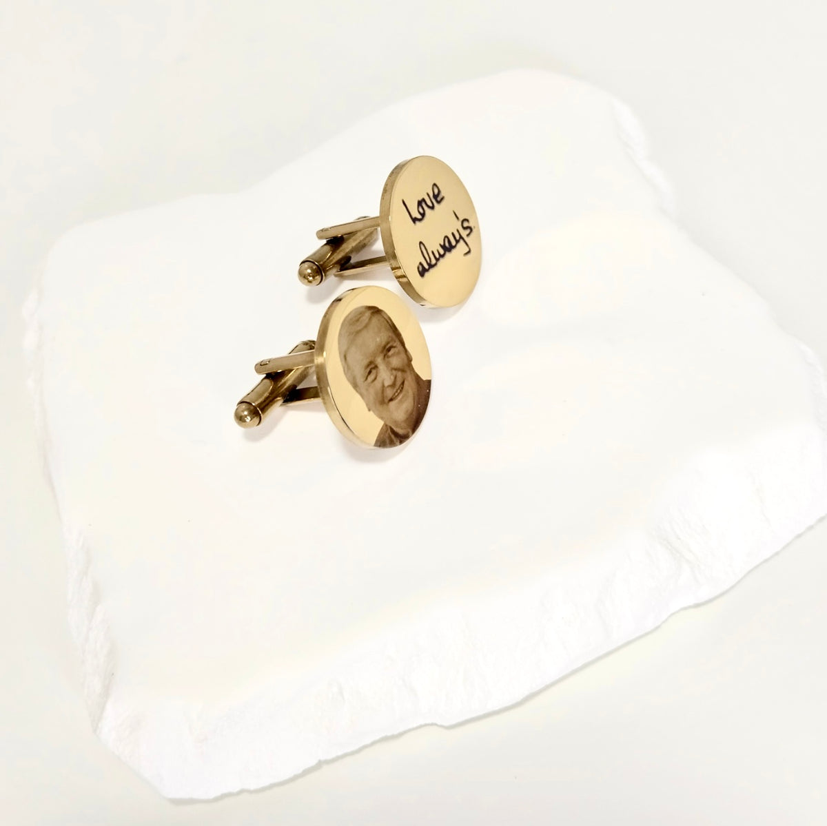 Gold Circle Cuff Links