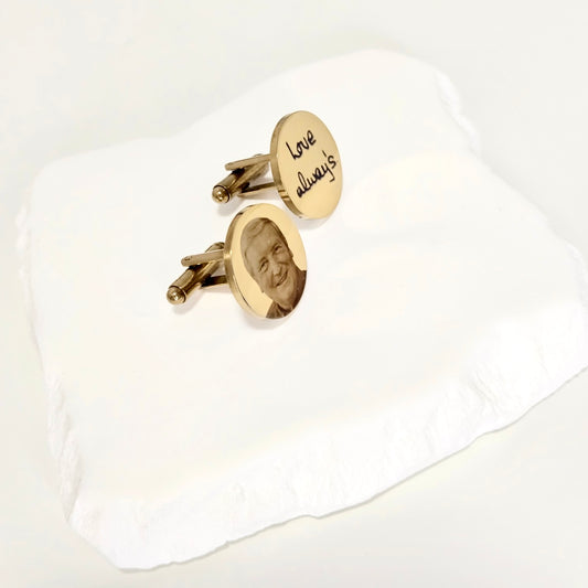 Gold Circle Cuff Links