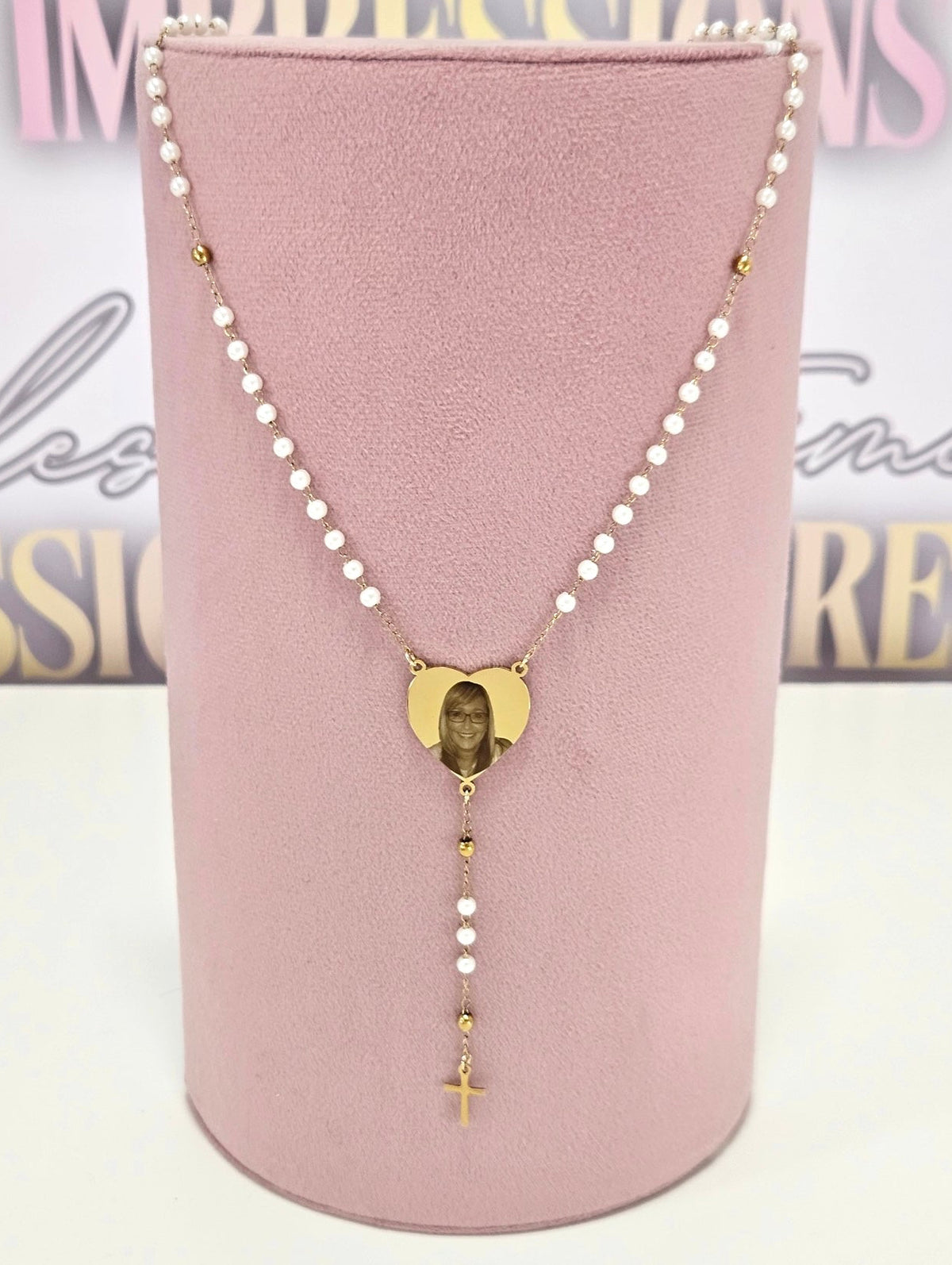 Gold Pearl Style Rosary Beads