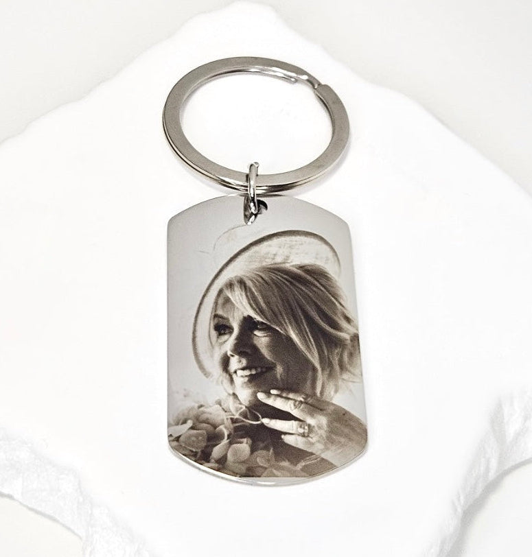 Large Silver Tag Keyring