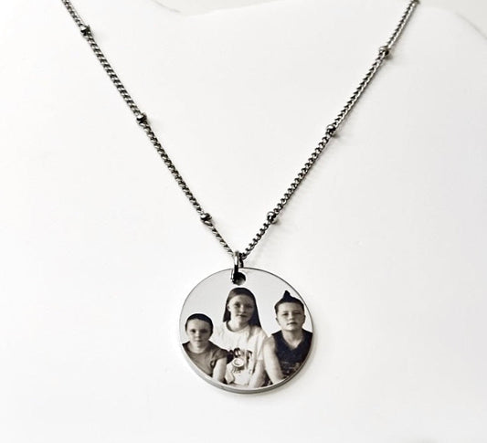 Silver Circle Beaded Necklace