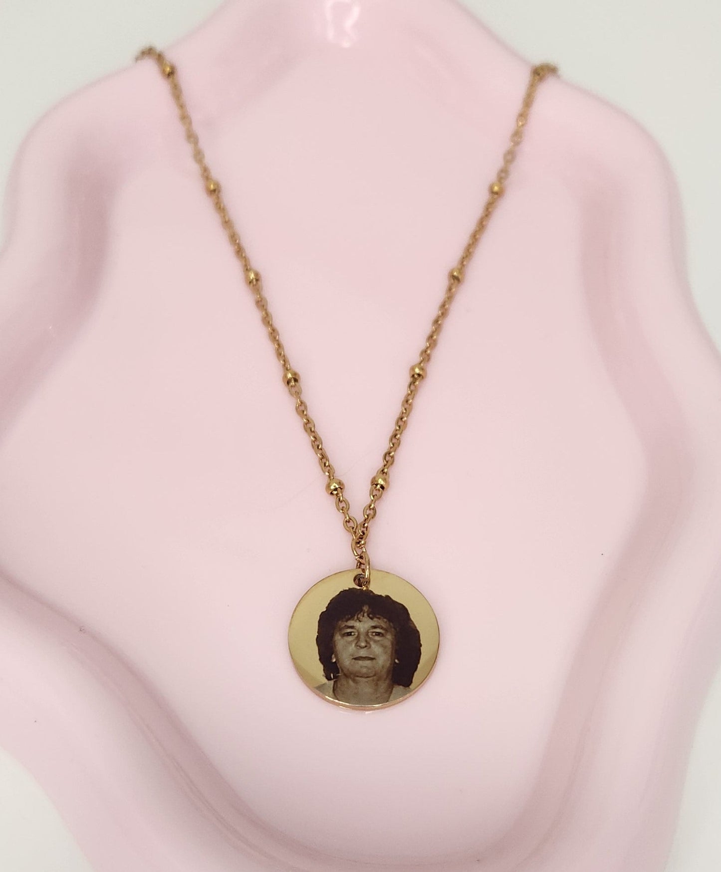 Gold Circle Beaded Necklace