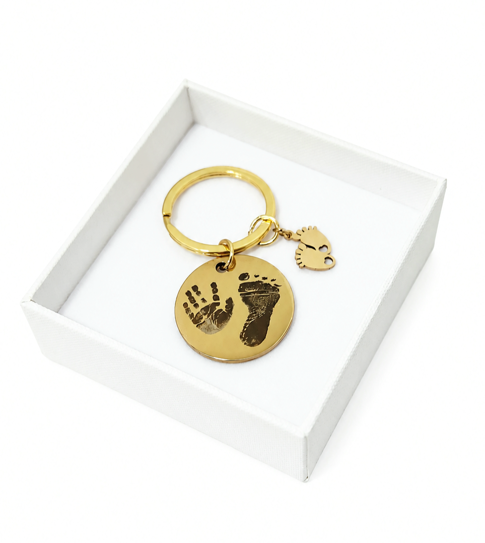 Gold Footprint Keyring