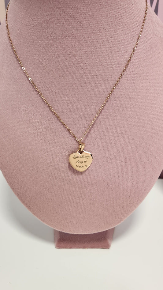 Rose Gold Heart Pendant Necklace