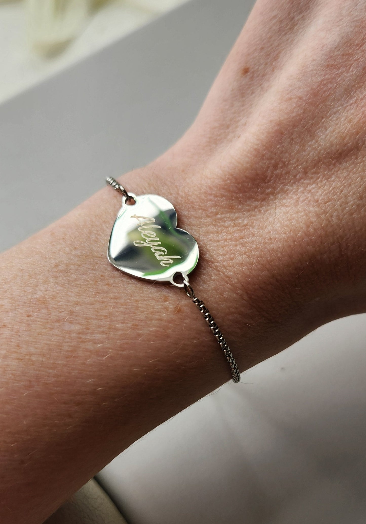 Silver Heart Adjustable Bracelet