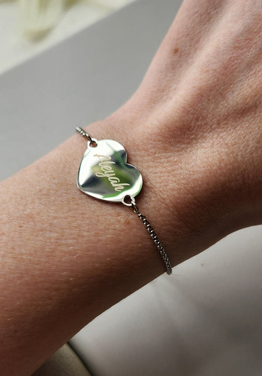 Silver Heart Adjustable Bracelet