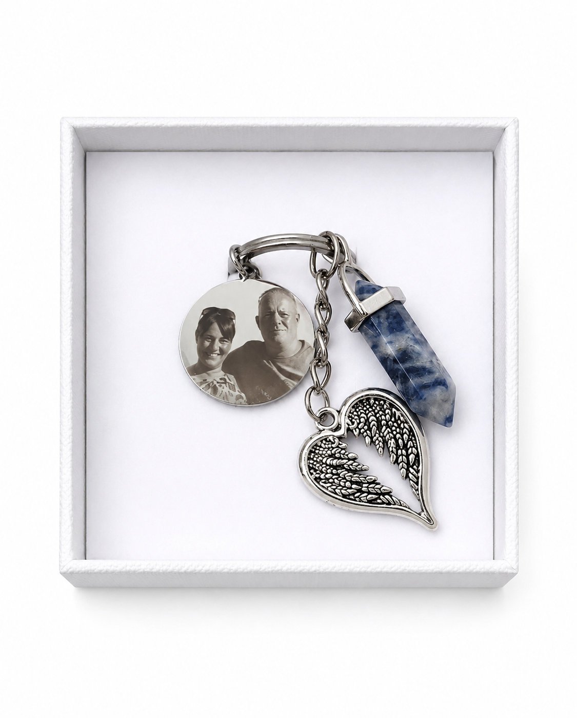Lapiz Lazuli Crystal Angel Keyring