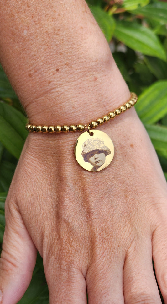Gold Beaded Adjustable Bracelet