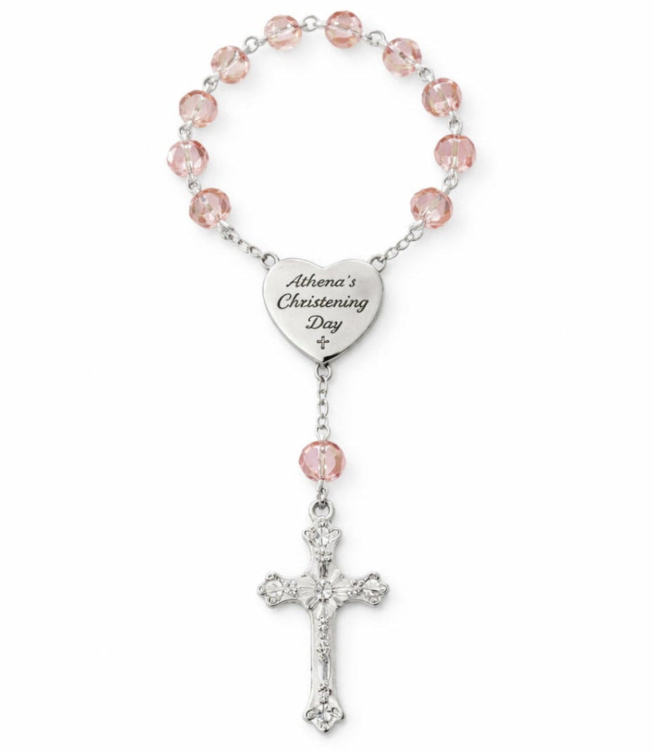 Babies Pink Custom Rosary Bracelet