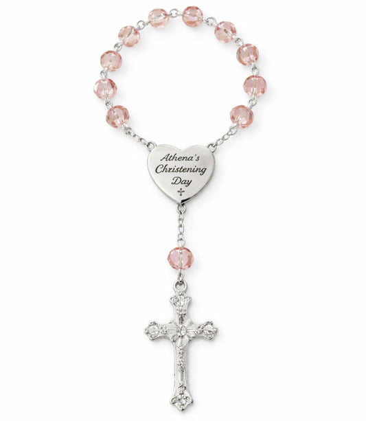Babies Pink Custom Rosary Bracelet