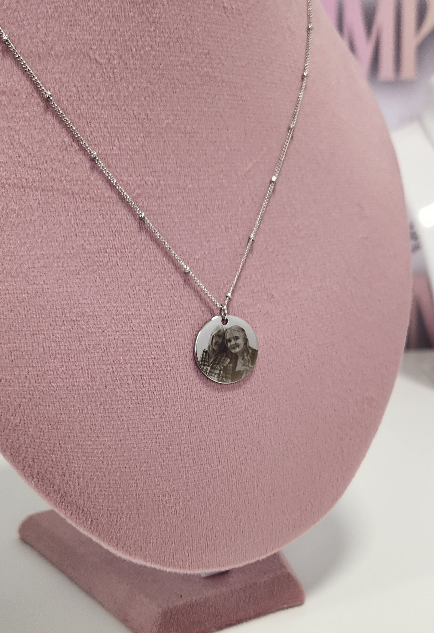 Silver Circle Beaded Necklace