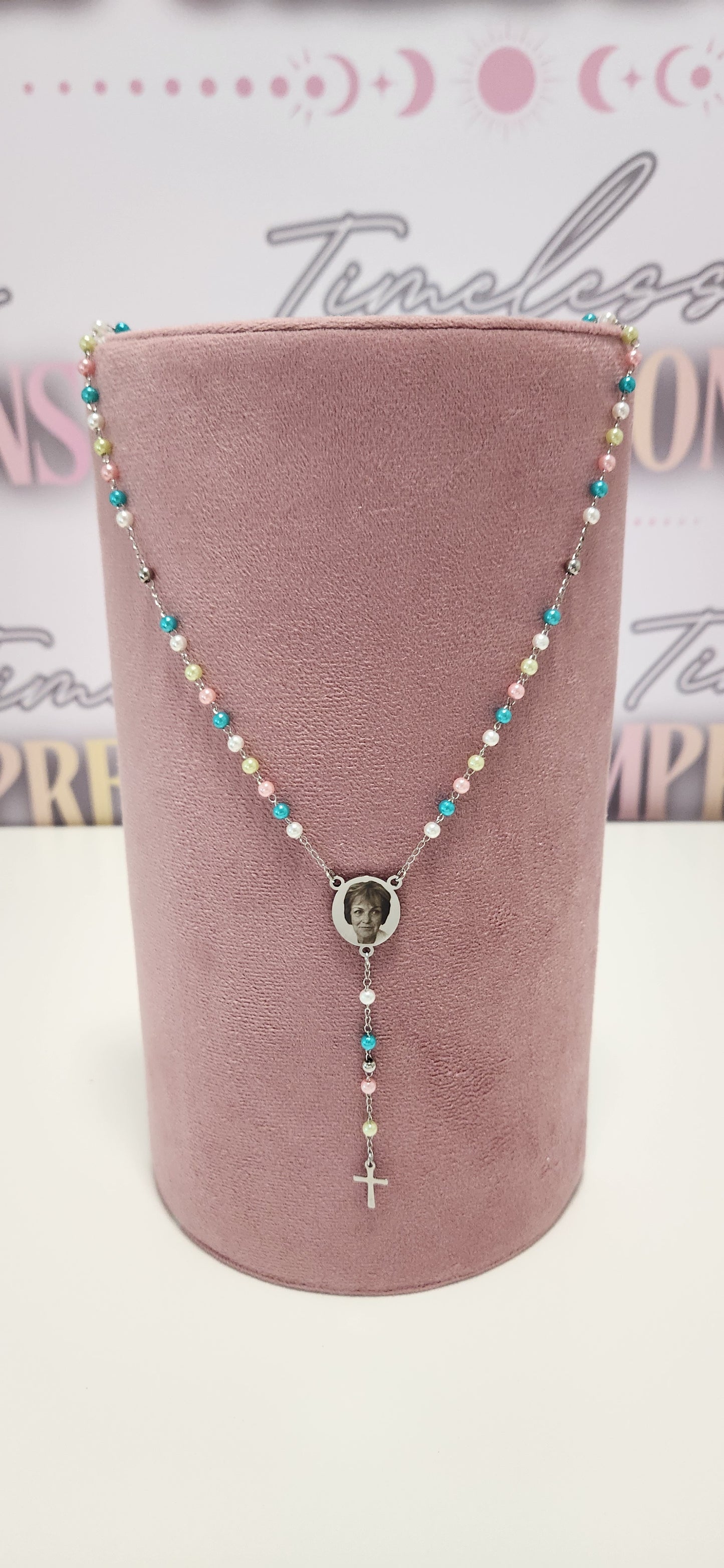 Rainbow Rosary Beads Silver Style