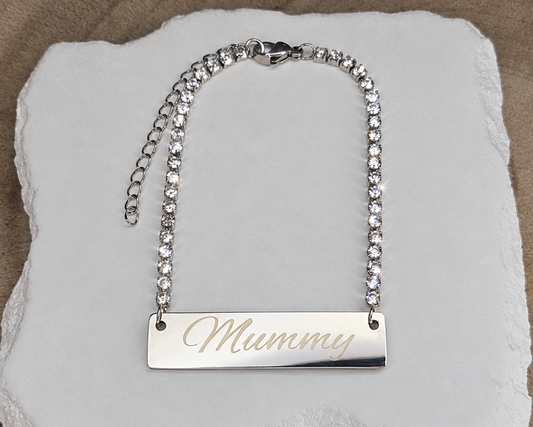 Silver Diamonte Custom Bracelet