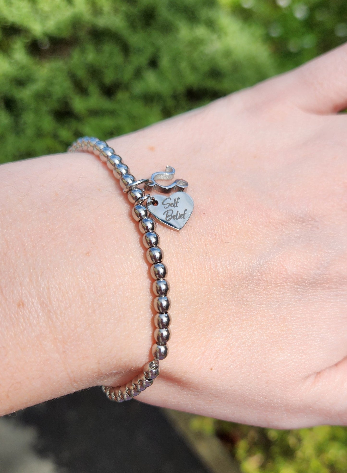 Silver Star Sign Beaded Bracelet