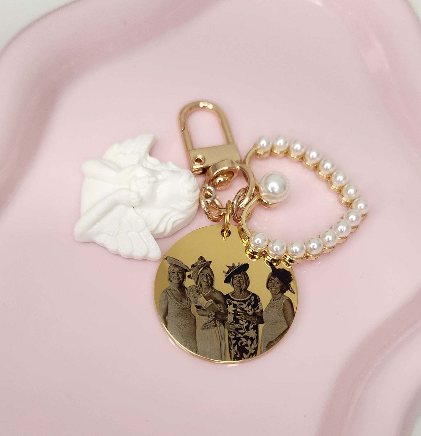 Cherub Angel Heart Keyring