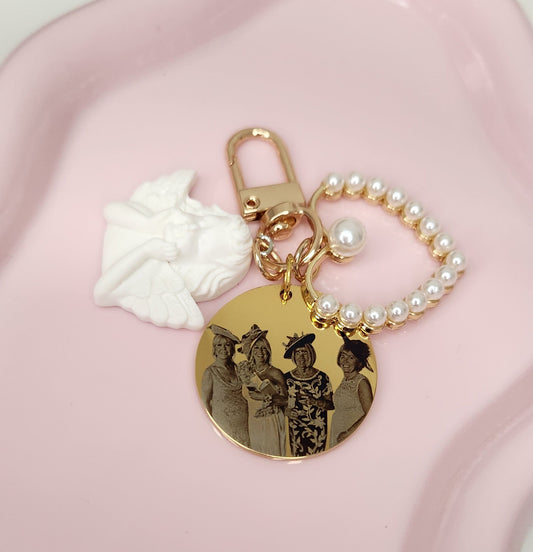 Cherub Angel Heart Keyring