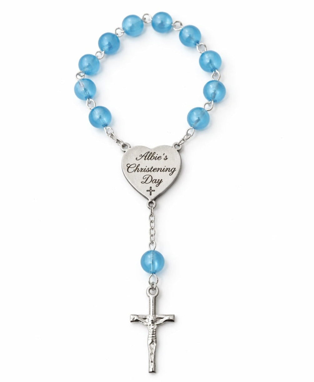 Babies Blue Custom Rosary Bracelet