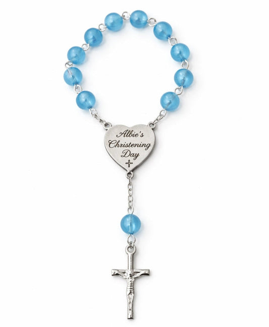 Babies Blue Custom Rosary Bracelet