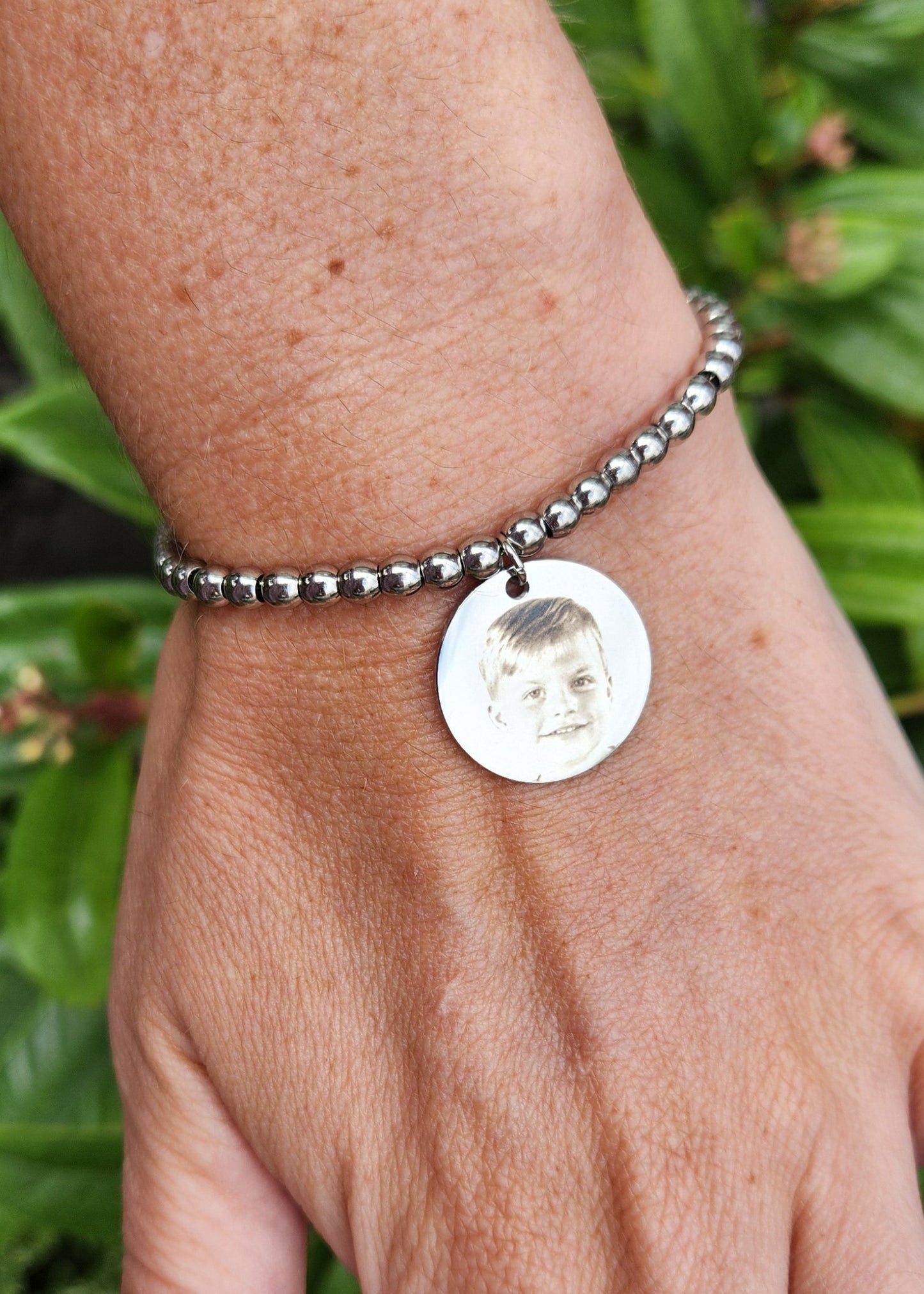 Silver Beaded Adjustable Bracelet