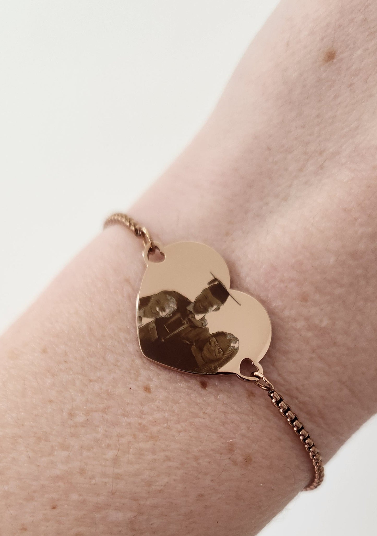 Rose Gold Heart Adjustable Bracelet