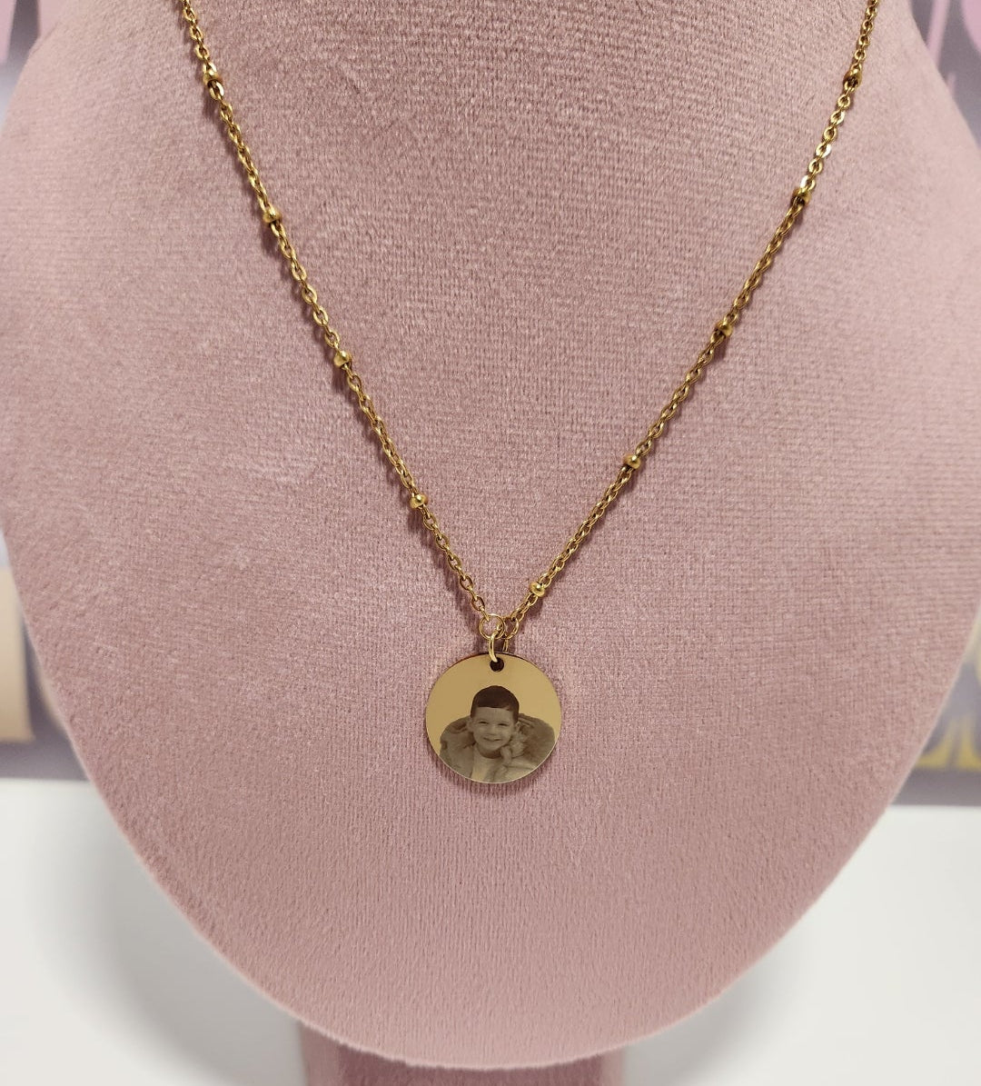 Gold Circle Beaded Necklace