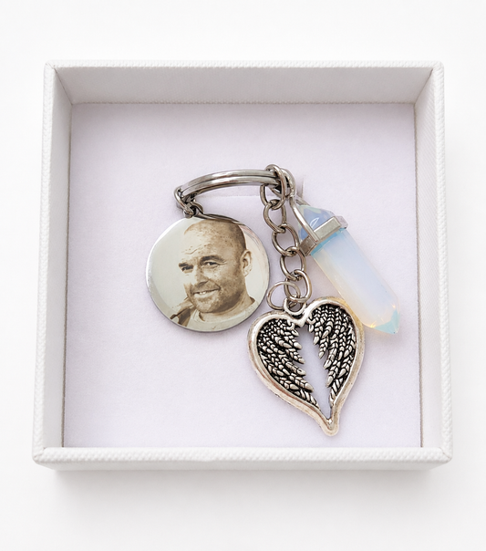 Opalite Crystal Angel Keyring