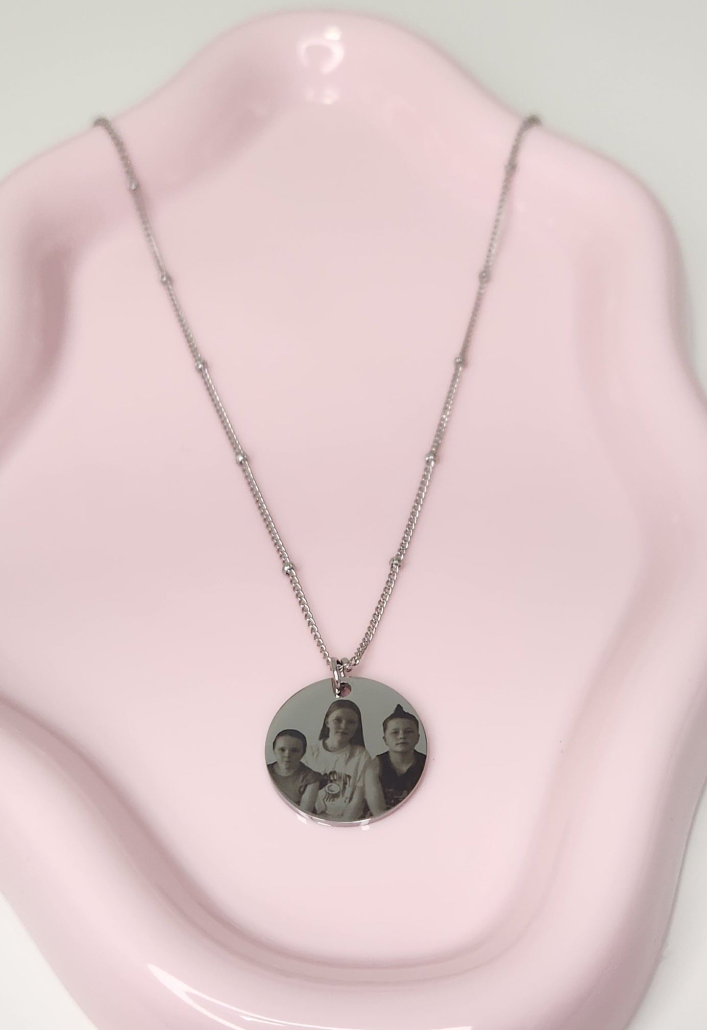 Silver Circle Beaded Necklace